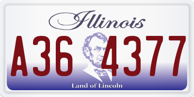 IL license plate A364377