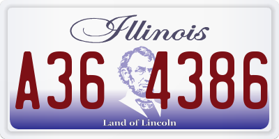 IL license plate A364386