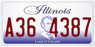 IL license plate A364387