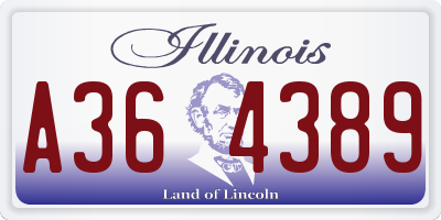 IL license plate A364389