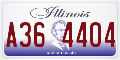 IL license plate A364404