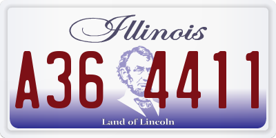 IL license plate A364411