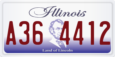 IL license plate A364412