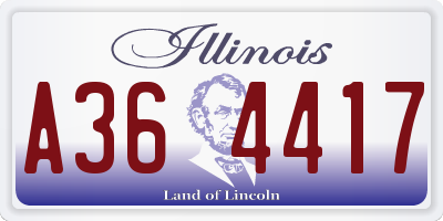 IL license plate A364417