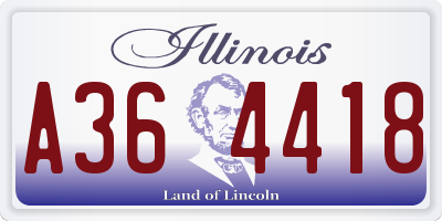 IL license plate A364418