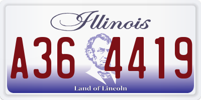 IL license plate A364419
