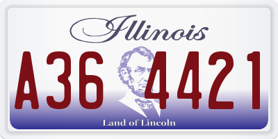 IL license plate A364421