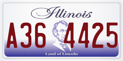 IL license plate A364425