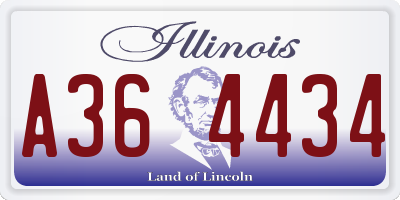 IL license plate A364434