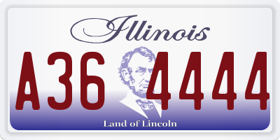 IL license plate A364444