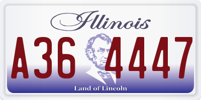 IL license plate A364447