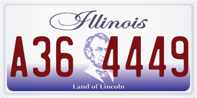 IL license plate A364449