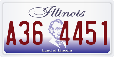 IL license plate A364451