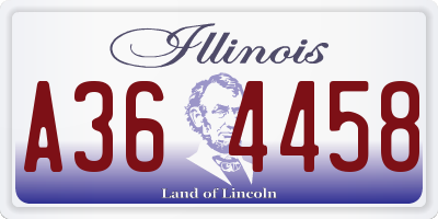 IL license plate A364458