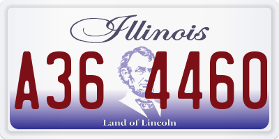 IL license plate A364460