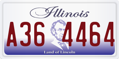 IL license plate A364464