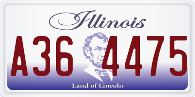 IL license plate A364475
