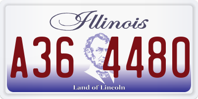 IL license plate A364480