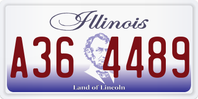 IL license plate A364489