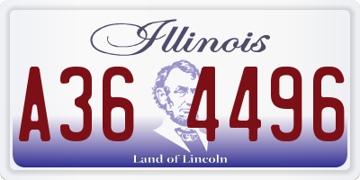 IL license plate A364496