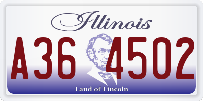 IL license plate A364502