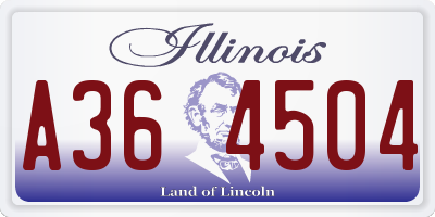 IL license plate A364504
