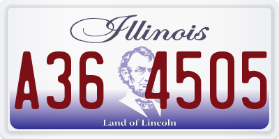 IL license plate A364505