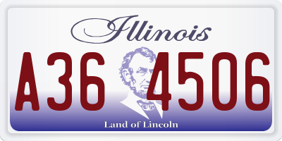 IL license plate A364506