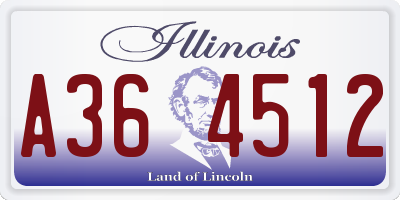 IL license plate A364512