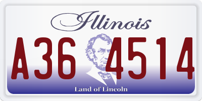 IL license plate A364514
