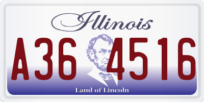 IL license plate A364516