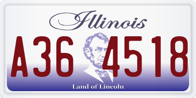 IL license plate A364518