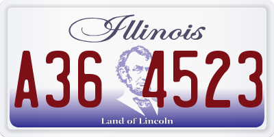 IL license plate A364523
