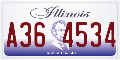 IL license plate A364534