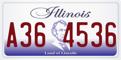 IL license plate A364536