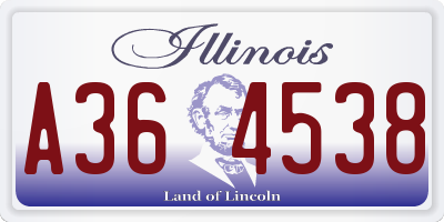 IL license plate A364538