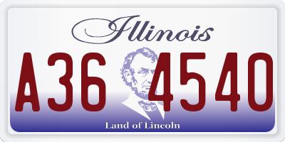 IL license plate A364540