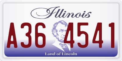 IL license plate A364541