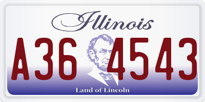 IL license plate A364543