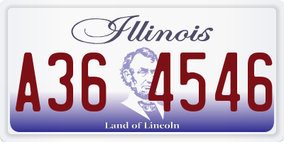 IL license plate A364546