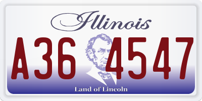 IL license plate A364547