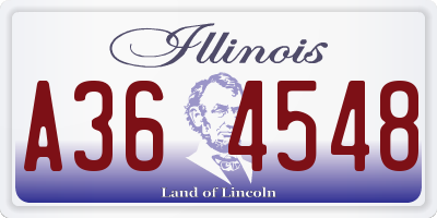 IL license plate A364548