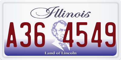 IL license plate A364549