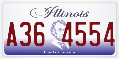 IL license plate A364554