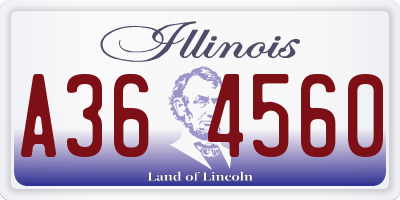 IL license plate A364560