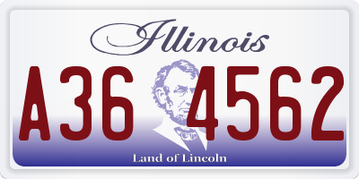 IL license plate A364562