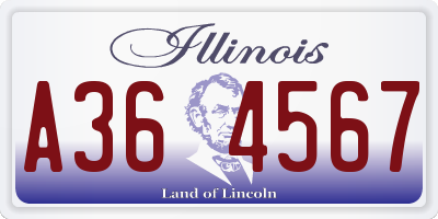 IL license plate A364567