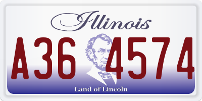 IL license plate A364574