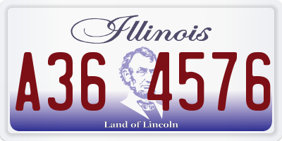 IL license plate A364576