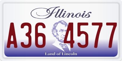 IL license plate A364577